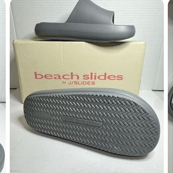 J/Slides Unisex Squish Grey EVA Lightweight Slides Women Size 7 - Picture 6 of 8